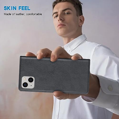 Image of ZZXX for iPhone 13 Wallet Case Strong Magnetic 6.1 inch,Grey