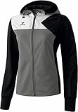 Erima Damen Premium One Training Kapuzenjacke, Grau (Granit/Schwarz/Weiß), 10745, 34