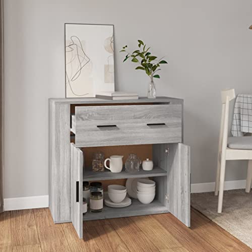 Aparador con mucho espacio de almacenamiento gris Sonoma de madera para comedor 7