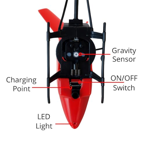 Image of Remote Control Helicopter Toy for Kids - Strong Flying, Rechargeable, LED Lights, Indoor & Outdoor RC Helicopter with Hand Sensor Control