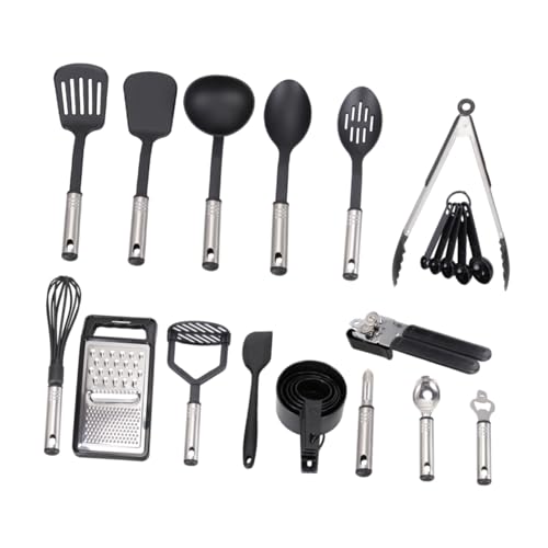 Ciieeo 24pcs Stainless Steel Kitchen Utensils Non Stick Cooking Tools for Home Cooking Heat Resistant Kitchen Accessories for Non Stick Cookware and Stylish