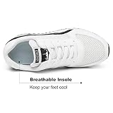 AONEGOLD Damskie buty typu sneakers Wedges, koturn, 7 cm, buty sportowe, oddychające buty do biegania z siateczki, buty rekreacyjne, buty sportowe (biało-czarne, rozm. 35)