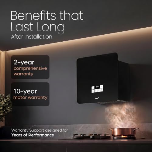 Image of Livpure Dyce 60 cm | Wall Mounted | Ductless | 1650 m /hr Suction | BLDC Motor | 5 Stage Activated Carbon Filter|Touch & Gesture Control|Low Noise|10 Years Motor + 2 Years Comprehensive Warranty|Black