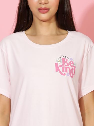 Image of HOMEGROWN Women's 100% Cotton Night Suit | Half Sleeve T-Shirt & Pyjama Set | Soft & Breathable Summer Sleepwear | XS-XXL