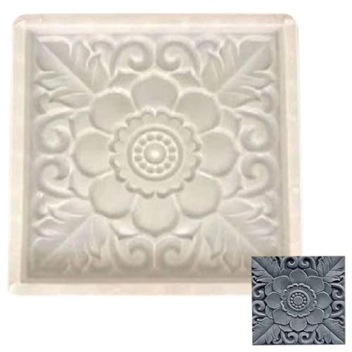 Moldes de concreto, moldes de piedra de plástico Patrón floral Cemento de ladrillo para pasarela de jardín, pasos de bricolaje, caminos de jardín de pavimento, sellos de concreto y formas