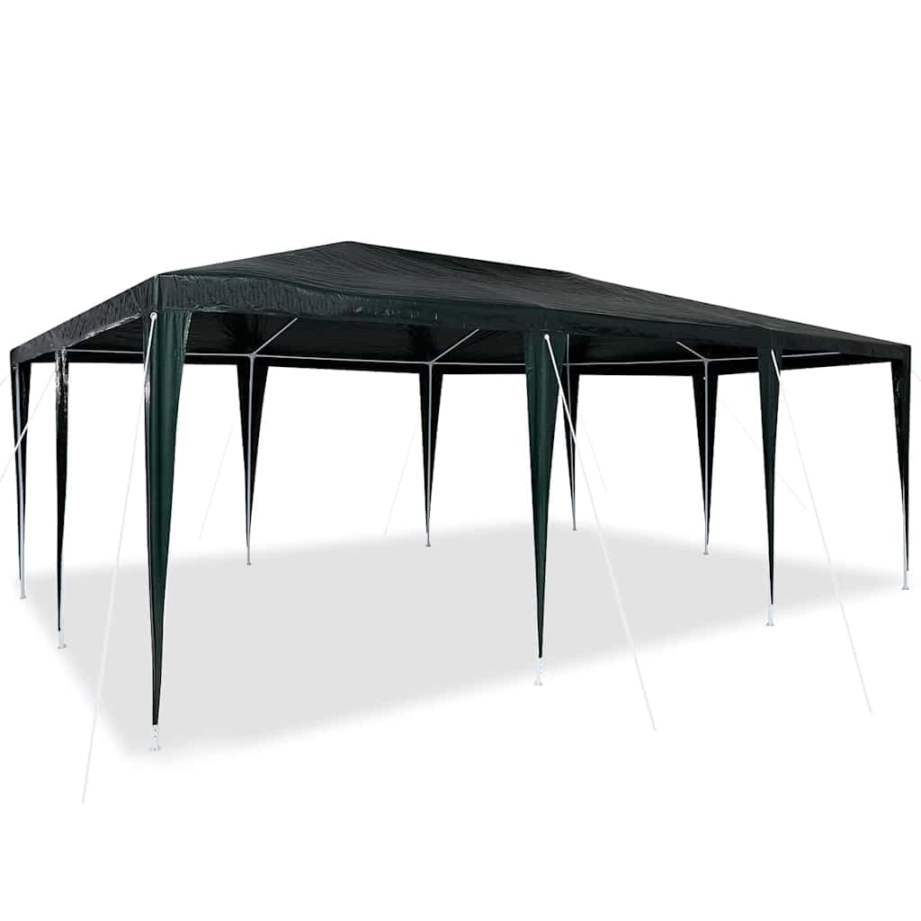 Tenda per feste, verde, in polietilene e acciaio, 600 x 400 x 266 cm, gazebo pieghevole e gazebo da giardino per matrimoni, barbecue, terrazza, protezione solare e pioggia per esterni
