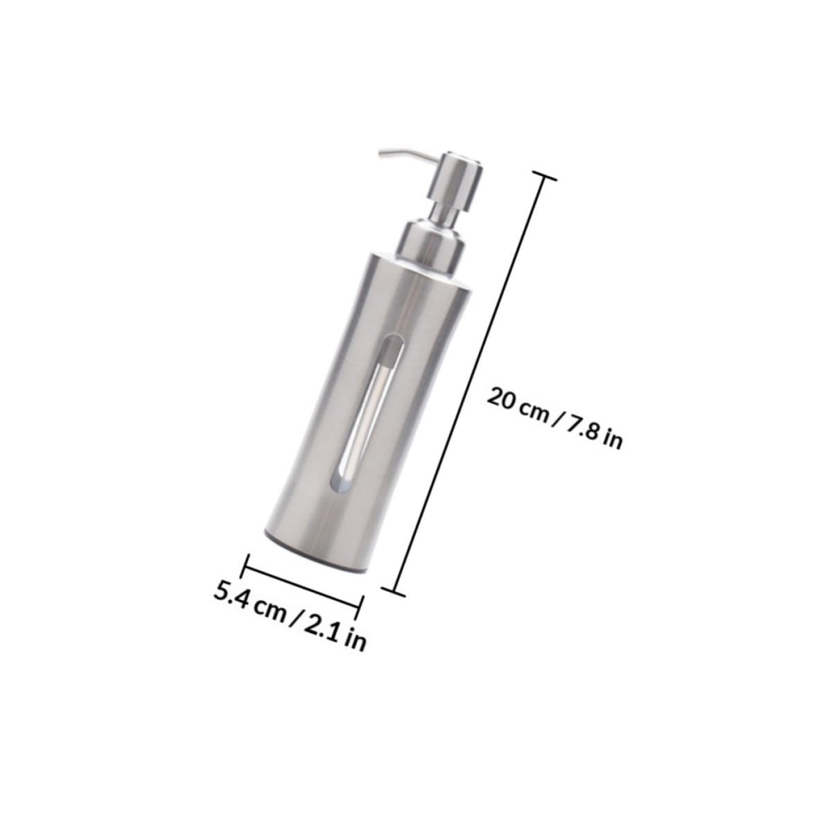 Dispenser Sapone in Acciaio Inox 304, Bottiglia Tonda | Pompa a Pressione, Serbatoio Visibile, Rotazione Flessibile per Bagno e Cucina