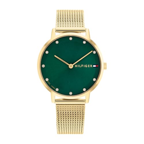 Tommy Hilfiger Montre Analogique à Quartz pour Femme avec Bracelet milanais en Acier Inoxydable doré - 1782668