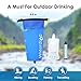 Waterdrop Gravity Water Filter Straw, Camping Water Filtration System, Water Purifier Survival for Travel, Backpacking and Emergency Preparedness, 1.5 gal Bag, 0.1 Micron, Light Blue