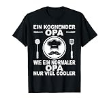 Herren Koch Gastronomie Kochender Opa Chefkoch Großvater Kochen T-Shirt