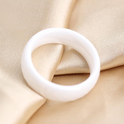PAMTIER Unisex Ceramic Dainty 6mm Multi-Faceted Rhombic Cut Classic Plain Ring Comfort Fit Engagement Wedding Band3