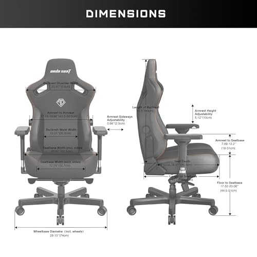 Anda Seat Kaiser 3 Gaming Chair for Adults - XL Reclining Video Game Chairs, Fabric Ergonomic Gaming Chair, Heavy Duty Neck & Back Lumbar Support - Luxury Grey Computer Chairs for Home & Work - Image 2