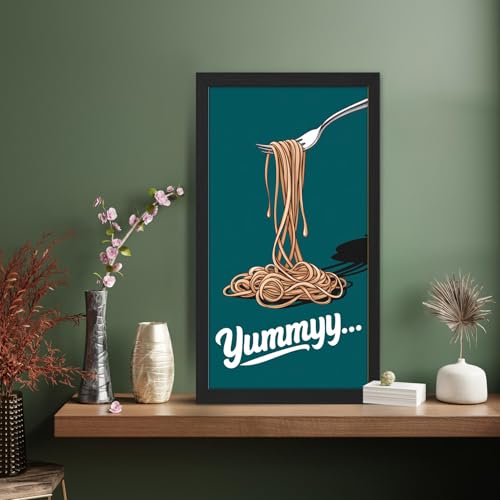 Image of NoWorries Wall art framed painting food posters for cafe decor (Synthetic wood frame) inch300 GSM premium art HD prints inch Wall painting for Home & Kitchen Decor (Pattern illustration)( Set of 1, Framed Painting) (BLACK, ART-7, 10X19INCHES)