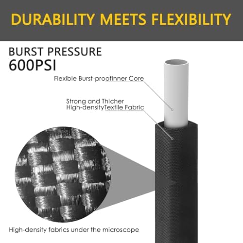 ACOVER Anti-Kink 100FT Non-Expanding Garden Hose, Flexible and Tough, Lightweight and Sturdy for Outdoor, Yard, Lawn, Car Wash, Marine, and Camper Use,and All-Season Use. U.S Standards Brass Fitting - Thumbnail 4