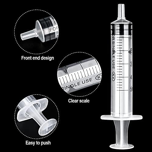 24 Pack 5ml Plastic Syringe with Measurement, Disposable Sterile Syringes, 5 ml Syringe for Liquids, Measuring Syringe Tools for Experimental Measurement, Pet Feeding and Plant Watering