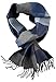 Produktbild Rotfuchs Woollschal Winterschal Herrenschal & Warm Karo modisch Wolle Made in Germany (blau, 180 x 29 cm)