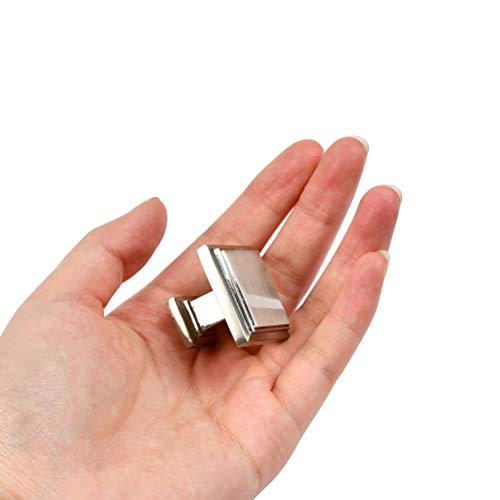 Foccts 5 Pack Cabinet Knobs Brushed Nickel, Kitchen Cabinet Hardware Square Knobs, Stainless Steel Cabinet Knobs For Dresser Drawers, 1-1/4 Inch #TOP5