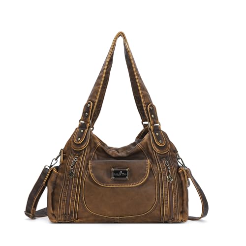 Image of Angel Kiss Purses for Women, Large Shoulder Bag Hobo Tote Purse Mutipocket Faux Leather Satchel Hobo Purse