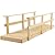 7' Wooden Garden Bridge with Safety Rails, Rustic Footbridge for Ponds, Creeks, Streams, and Walkways, Natural Wood Finish, Outdoor-Ready, Max Load 396 lbs, 84.75" L x 28.75" W x 21.75" H