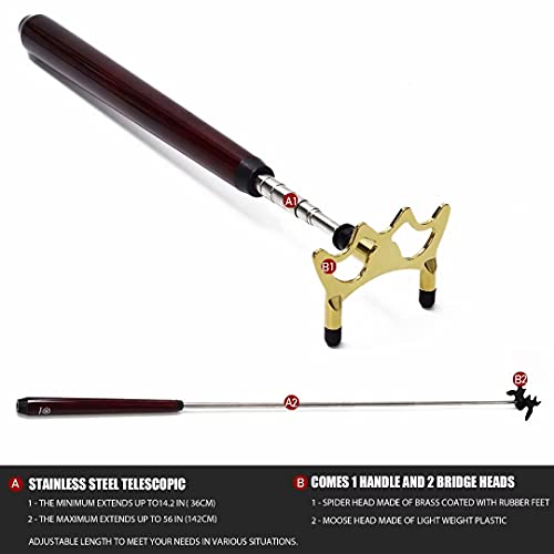 Collapsar Retractable Billiards Pool Cue Stick Bridge with Removable Metal Bridge Head,Billiards Pool Cue Accessory for Pool Table - Thumbnail 3