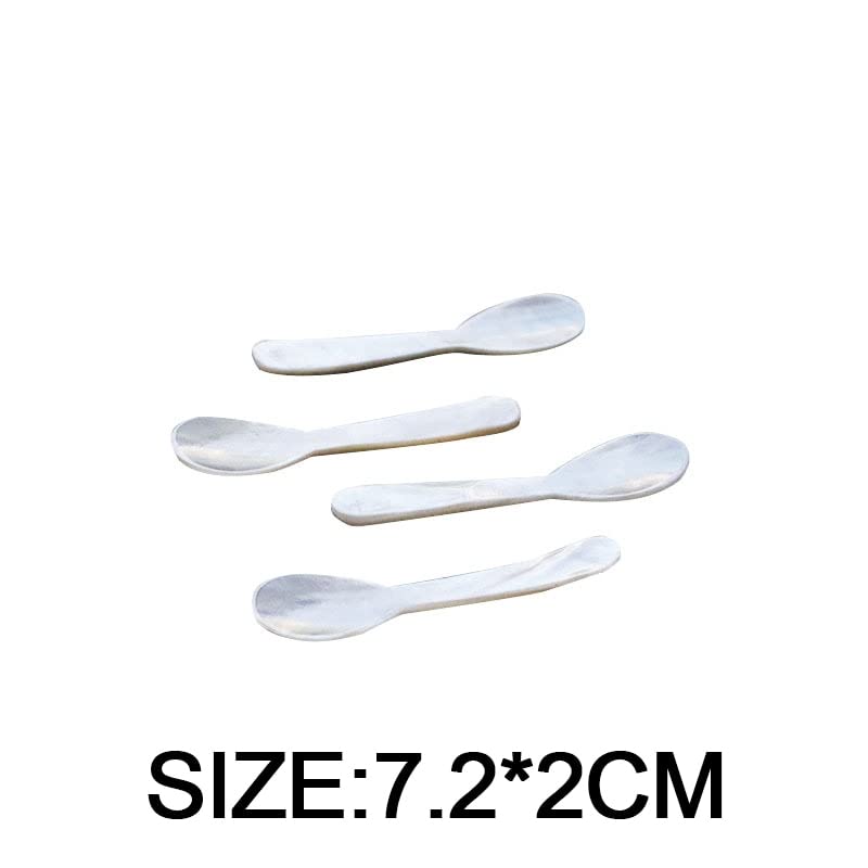 Cucharas de Helado de 4 Uds., Cuchara de Concha de caracola Natural, Cuchara de café, Cuchara de Conchas Marinas, Cuchara de Caviar