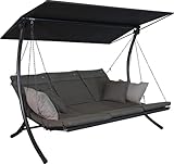 ANGERER Freizeitmöbel GmbH Hollywoodschaukel Swing Smart - Gartenschaukel Made in Germany - Schaukel zum Sitzen, Liegen und Entspannen - inklusive Bett-Funktion - einfache Montage (Olive)