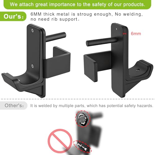 Kipika J-Hooks for 2" x 2" Power Rack with 5/8" or 1" Hole, Bottom Reinforced Steel Hooks with Rubber Pads, Heavy Duty Power Rack Attachments, Squat Rack Accessories for Strength Training, Set of 2 by Kipika - Image 5