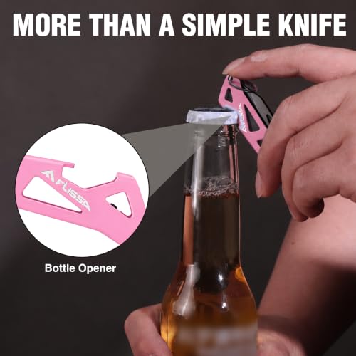 Image of FLISSA Mini Folding Pocket Knife-Pink | Small Size, EDC Tool, Gift for Women Girls Men, Compact, Lightweight, Outdoor, Easy to Access, Rust Resistance