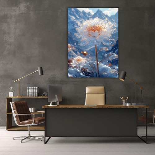 Impression sur toile intissée fleur de cristal TERUEA