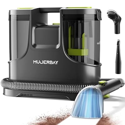 Uphosterly Carpet Cleaner Machine, MUJERBAY Portable Spot & Stain Cleaner Machine, Easy Move with Handle Clean Shampooer, 1.5-inch Deep Cleaning Machine for Couch, Stairs, Car and Pet Messes.