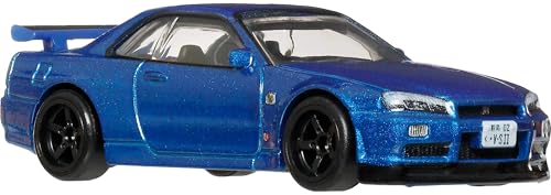 Image of Hot Wheels Premium Car Culture Collectible Toy Car, 1:64 Scale Die-Cast Nissan Skyline R34 GTR, Timeless Icons Vehicle with Real Riders Tires