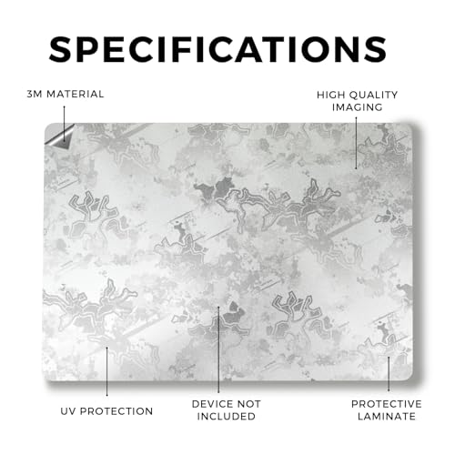 Image of Glossy Glitter Laptop Skin Compatible with Surface Laptop 7 15 inch (2024) - Viper Snow - Premium 3M Vinyl Protective Wrap Decal Cover - Easy to Apply | Crafted in The USA by MightySkins