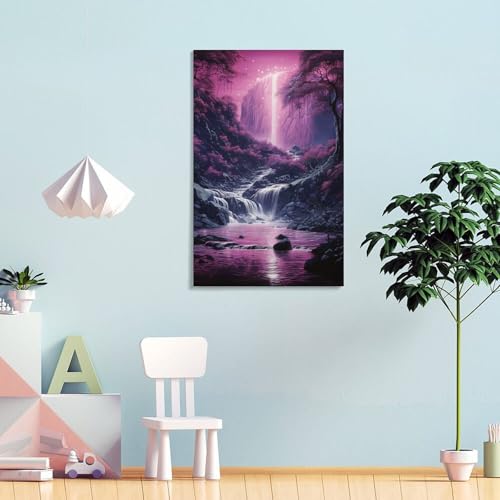 Tableau cascade forestière 50x75cm TNSGHAVED pour salon - 4