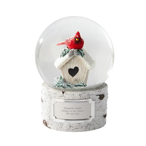 THINGS REMEMBERED Personalized Cardinal Musical Snow Globe, Plays Evergreen Music, Beautiful and Unique Memorial (Free Customization)