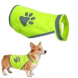LUFFLOK 2 PCS Dog Reflective Vest, Reflective Dog Vest High Visibility Fluorescent Yellow, Adjustable Straps & Secure Jackets Warn Coat Safe for Night Walking Hiking Training Outdoor Activities (M)