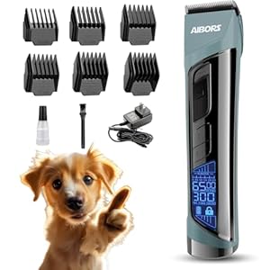 Dog Clippers Low Noise, 5-Speed Quiet Dog Grooming Kit High Power Rechargeable Cordless Electric Pet Hair Clippers Trimmer Shaver for Small and Large Dogs Cats