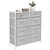 mDesign Tall Steel Frame/Wood Top Storage Dresser Furniture Unit with 8 Slim Removable Fabric Drawers, Large Bureau… 41eQ2AboSUL. SS100