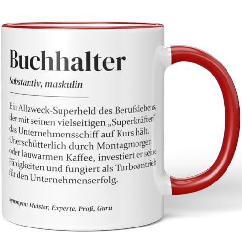 JUNIWORDS Tasse, Definition Buchhalter, Rot (7208018)