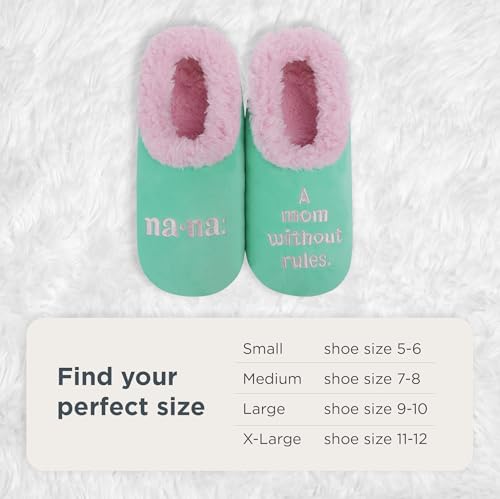 Image of Snoozies Grandma Slipper Socks for Women, Nana House Slippers Soft Non-Slip, Sherpa Lining, Indoor Cute Great Grandma