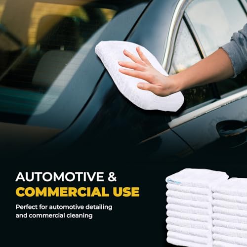 Image of SIMPLI-MAGIC Cotton Terry Towels, Highly Absorbent Soft Cleaning Rags - Commercial Terry Cloth for Kitchen, Bar, Restaurant (White), 60 Count, 17 inch x 14 inch (Pack of 4)