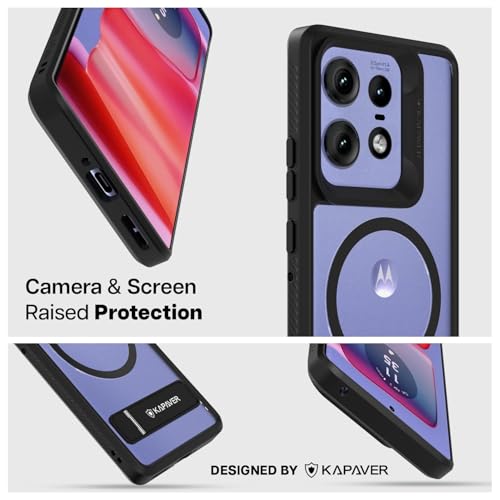 Image of KAPAVER Mag-X with Kickstand Back Cover Case for Motorola Edge 50 Pro (Mag-X Kickstand Black, Mag-X Kickstand)