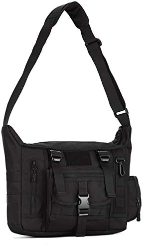 DETECH A4 14inch Waterproof Military Tactical Cross-body Laptop Bag,Camo Man's Messenger Bag, Molle Outdoor Travel Sling Shoulder Bag