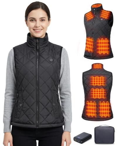 Image of Heated Vest Women, 16000mAh 7.4V Battery, Smart Temp Control