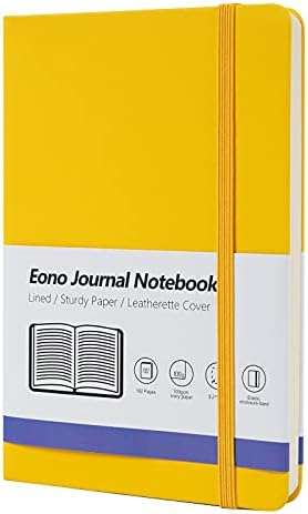Amazon Brand - Eono Ruled Notebook, A5 Lined Journal with Hardback Cover, 100gsm Paper, Perfect for Office, Home, School, Business, Writing and Note Taking - 160 Pages, Black