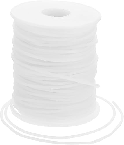Miniatura 2 de EXCEART Cuerda de goma natural de núcleo sólido tubo hueco de goma para joyería 1 rollo color blanco
