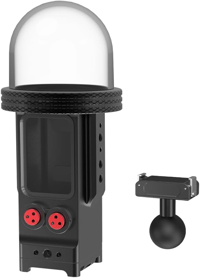 FEICHAO 80m Diving Shell Underwater Waterproof Housing Case with Quick Release Magnetic Base Compatible with Osmo Pocket 3 (with 1" Ball Head)