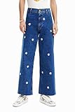 Longueur cheville Desigual Woman Denim Long Trouser Pantalon décontracté, Bleu, 40 Femme