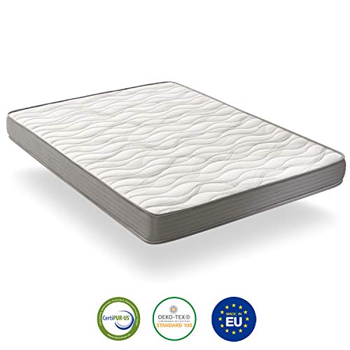 ZenPur Colchón 150 X 190 cm Espuma Soft Comfort  Colchón Firmeza Media Eliocell 23D Core Tejido Transpirable Hipoalergénico - Grosor 18 cm  30 Noches de Prueba  2 Años de Garantía