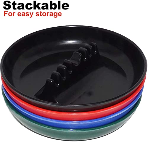 Escest 14171350 Ash Tray For Cigarettes & Cigar [4 Pack] Round Plastic Melamine Tabletop Ashtrays thumb #3