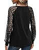 Beluring T Shirts for Women Dressy Lace Long Sleeve Tops Comfy Basic Tshirt Black Size 22 24 #2
